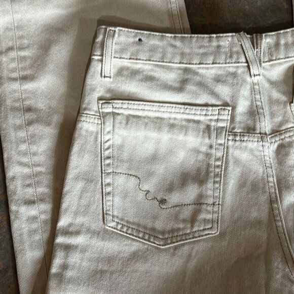 Free People Moxie Casual Khaki Crème Jean Pants Sz 27 NWT - Picture 7 of 8